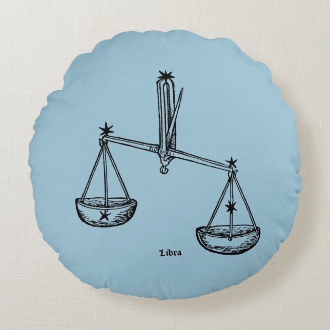 Zodiac: Weegblad 1482 Rond Kussen (Voorkant)