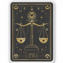 Zodiac Weegschaal Astrologische Zwart-witte Sticke Sticker