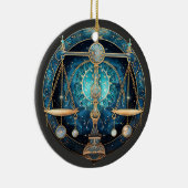 Zodiac Weegschaal gepersonaliseerd astrologie Orna Keramisch Ornament (Rechts)