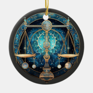 Zodiac Weegschaal gepersonaliseerd astrologie Orna Keramisch Ornament