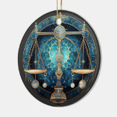 Zodiac Weegschaal gepersonaliseerd astrologie Orna Keramisch Ornament (Links)