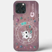 Zodiac Weegschaal Schattigee Kat Wiel Planet Astro Case-Mate iPhone Case (Achterkant)