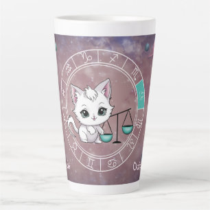 Zodiac Weegschaal Schattigee Kat Wiel Planet Astro Latte Mok