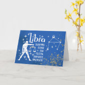 Zodiac Weegschaal Verjaardag met sterrenbeeld Kaart (Gele Bloem)