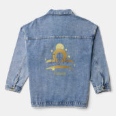 Zodiac Weegschaal Waterverf Modern gepersonaliseer Denim Jacket (Achterkant)