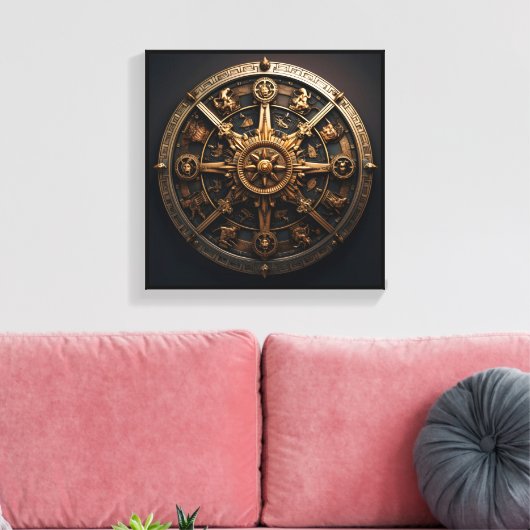 Zodiac Wheel Art Canvas (Insitu (Woonkamer))