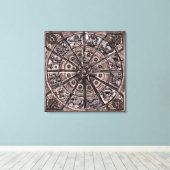 Zodiac Wheel Canvas Afdruk (Insitu (Houten vloer))