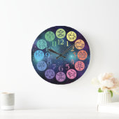 Zodiac Wheel Colorful Horoscope Signs Cosmic Grote Klok (Huis)