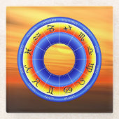 Zodiac Wheel Glazen Onderzetter (Voorkant)