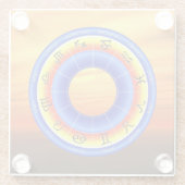 Zodiac Wheel Glazen Onderzetter (Achterkant)