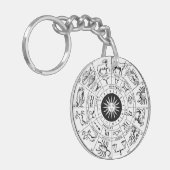  Zodiac Wheel Hemelse Kaart Sleutelhanger (Voorkant Links)
