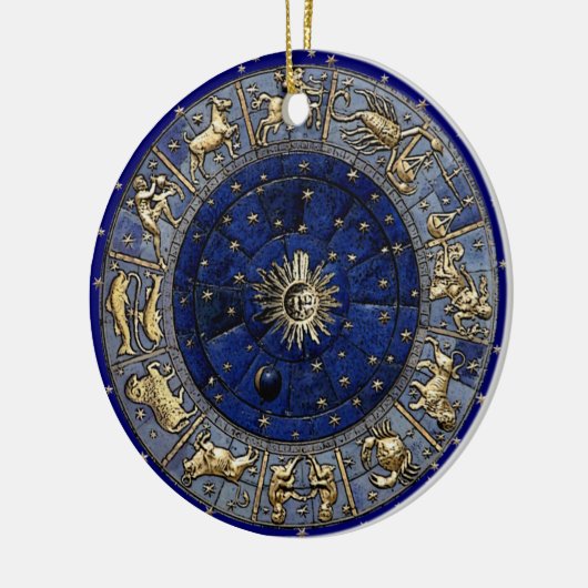 Zodiac Wheel Keramisch Ornament (Links)
