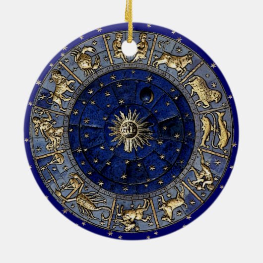 Zodiac Wheel Keramisch Ornament (Achterkant)