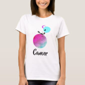 *~* Zodiac Whimsical White Cancer Zodiac Funny T-shirt (Voorkant)