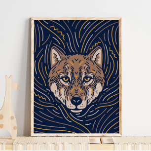 Zodiac Wolf Animal Print Wolf Print