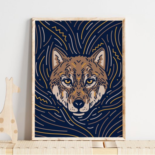 Zodiac Wolf Animal Print | Wolf Print