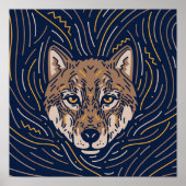 Zodiac Wolf Animal Print | Wolf Print (Voorkant)