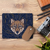 Zodiac Wolf Portrait | Met de hand getrokken Wolf Muismat