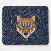 Zodiac Wolf Portrait | Met de hand getrokken Wolf Muismat (Voorkant)