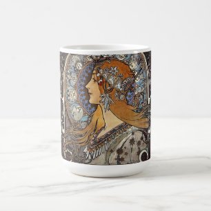 Zodiac Woman beroemd gemaakt door Alphonse Mucha - Koffiemok