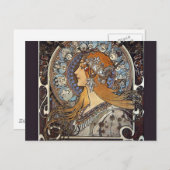 Zodiac Woman van Alphonse Mucha - kunst Briefkaart (Voorkant / Achterkant)