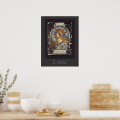 Zodiac Woman van Alphonse Mucha -  kunst Poster (Keuken)