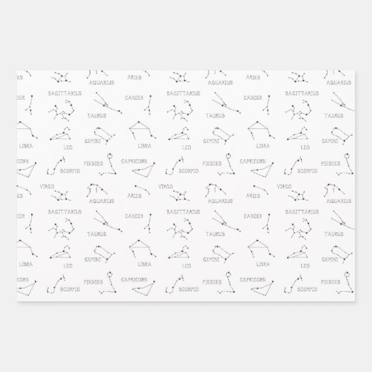Zodiac Wrapping Paper Flat Sheet Set 3 (Voorkant 3)
