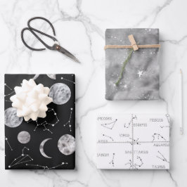 Zodiac Wrapping Paper Flat Sheet Set 3