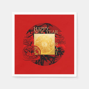 Zodiac Yin Yang Bamboe Chinese Rat Jaar 2020 PN Servet