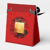 Zodiac Yin Yang Bamboe Chinese Rat Jaar 2020 Tent Bedankdoosjes (Achterkant)