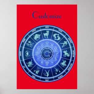 Zodiac Zon teken Astrologie Kalender Thunder_Cove Poster