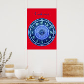 Zodiac Zon teken Astrologie Kalender Thunder_Cove Poster (Keuken)