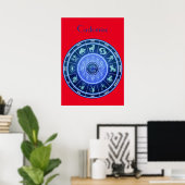 Zodiac Zon teken Astrologie Kalender Thunder_Cove Poster (Thuiskantoor)