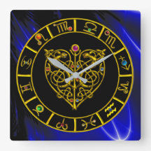 ZODIACALE SIGNALEN IN BLAUW, GOLD ASTRAL HEART Ast