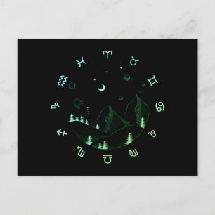 Zodiace Wheel Mountain Landscape Briefkaart