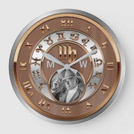Zodiafoto Bronze Silver Birthday Monogram Virgo Grote Klok