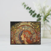 Zodiak Woman van Mucha Briefkaart (Staand voorkant)