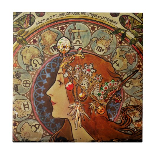 Zodiak Woman van Mucha Tegeltje (Voorkant)