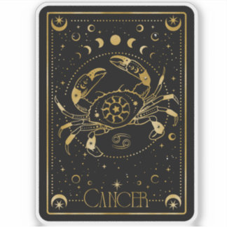 Zodiakanker Astrologisch Zwart & Goud Sticker