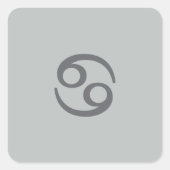 Zodiakkanker - bleek grijs vierkante sticker (Voorkant)