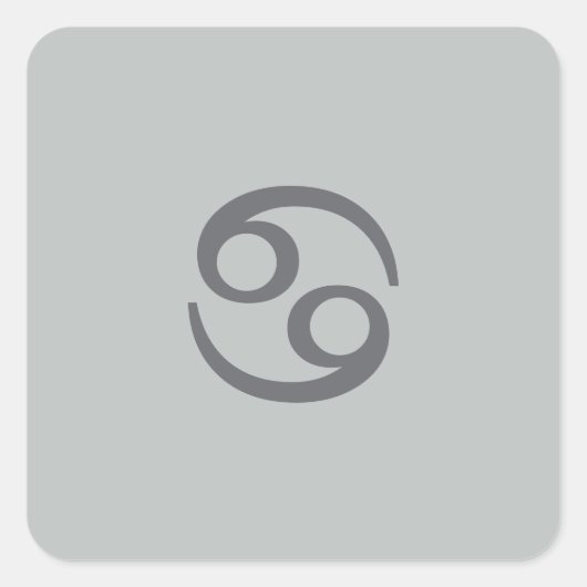 Zodiakkanker - bleek grijs vierkante sticker (Voorkant)