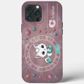 Zodiakkanker Schattige Cat Wheel Planet Astrologie Case-Mate iPhone Case (Achterkant)
