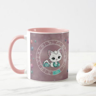 Zodiakkanker Schattige Cat Wheel Planet Astrologie Mok