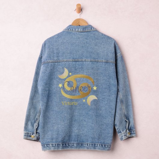 Zodiakkanker Waterverf gepersonaliseerd Jean Denim Jacket (Hangar)