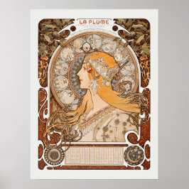 Zodiaque of La Plume Alphonse Mucha Art Nouveau Poster