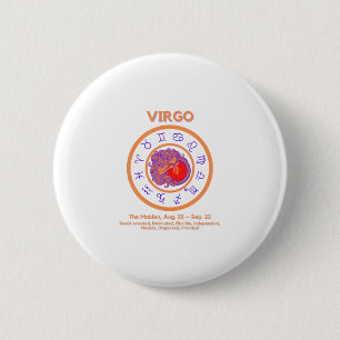 Zodiasignalering - VIRGO Ronde Button 5,7 Cm