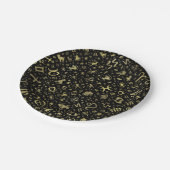 Zodiasymbolen en glyphs Gold op zwart Papieren Bordje (Gekanteld)