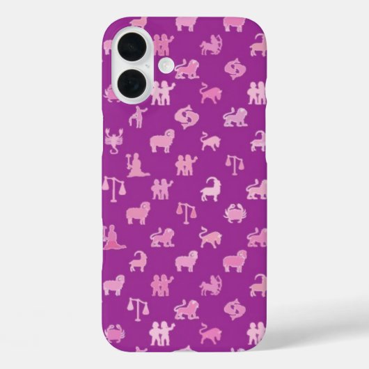 Zodiasymbolen, middelgrote paarse achtergrond Case-Mate iPhone case (Achterkant)
