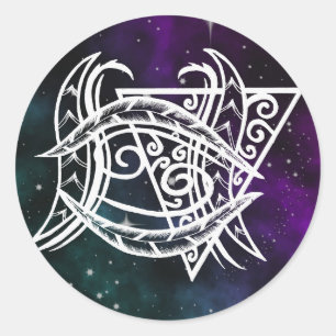 Zodiasymbool Galaxy Cancer Ronde Sticker