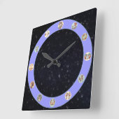 Zodiasymbool w/sterren vierkante klok (Hoek)
